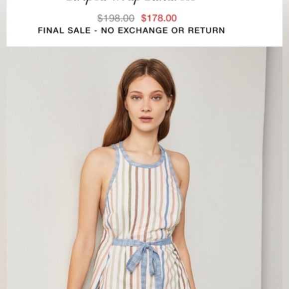 BCBGMaxAzria Blue Multi Striped Sleeveless Dress - Picture 10 of 12